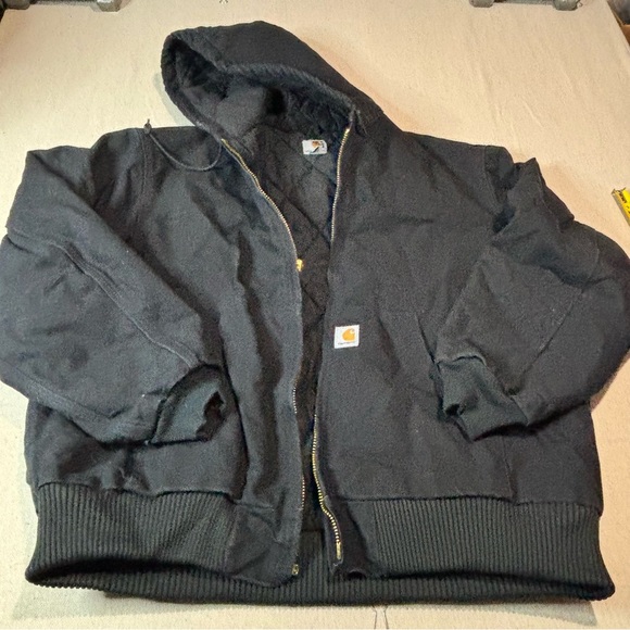 Vintage 90’s Carhartt Jacket Mens Size XL Black J140 BLK Distressed Made in USA - Picture 1 of 6